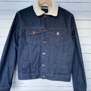 TRIOT Los Angeles Denim Faux Sherpa Jean Jacket